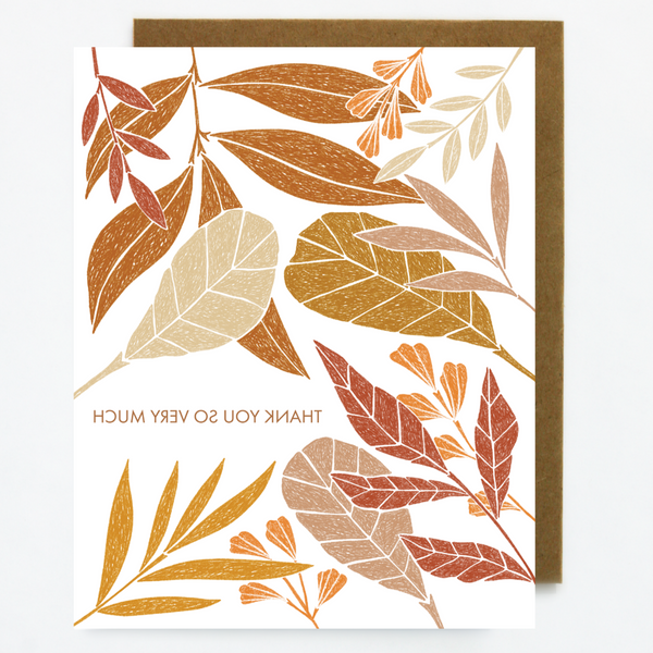 Warm Leaves Thank You Note Card