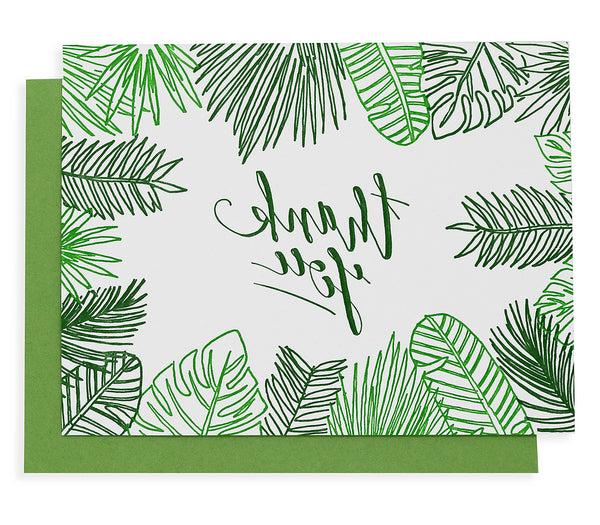 Green Leaf Thank You Cards