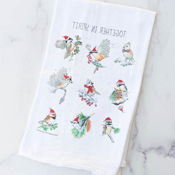 Together In Spirit Christmas Birds Flour Sack Towel